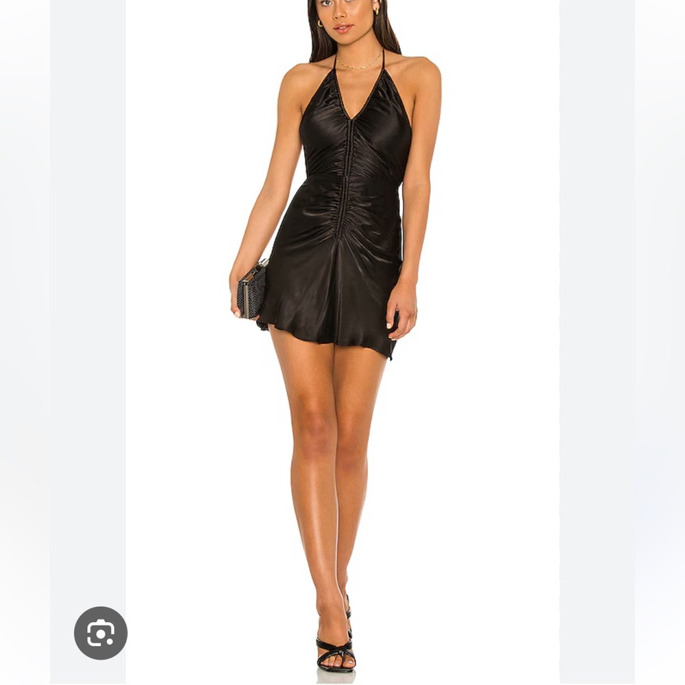 Shona Joy Giselle Ruched Halter Mini Dress
